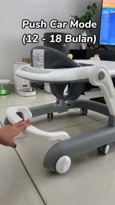 2 in 1 Baby Walker With Music Adjustable Heights Walk Learning Anti O Leg Baby Dining Car Pejalan kaki bayi