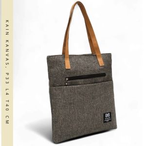 NEW DESIGN TAS TOTEBAG KANTONG DEPAN KANVAS POLOS Buat Kuliah atau Belanja produk lokal semarang