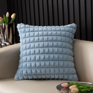 Rabbit Fur Pillow Cushion / Sarung Bantal Sofa Kursi Tebal Premium Bludru Bulu Halus - RabbitFurBlue