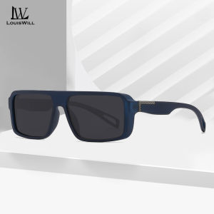 LouisWill Men’s Retro Sunglasses Polarized Sunglasses Fashion Square Sunglasses Driving Sunglasses UV400 Elastic Paint Design Clean Vision Sunglasses Cycling Riding Running Glasses