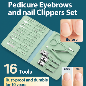 16PCS Foldable Nail Clipper Set High-quality Stainless Steel Material Paronychia Repair Pliers Professional Pedicure