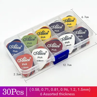 Alice Acoustic Electric Guitar Picks 6 Gauges Assorted 20/ 30/ 40/ 50 Plectrum Ready Stock