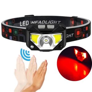 FOUNDTWO Ultra Bright Motion Sensor Headlamp Waterproof Ultra-Light Fishing Head Lamp Head Torch Portable LED Head Flashlight Outdoor Activities