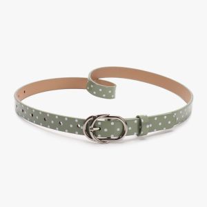 PHANT PU Leather Polka Dot Belt Millennial-Style Skirts Waistband Sweet Oval Buckle Y2K Belt Women