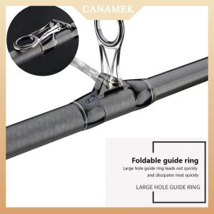 [CANAMEK] Folding Stainless Steel Telescopic Guide Ring Fishing Rod Pole Line Guides Top Rings DIY Eye Ring Repair Kit Tackle Accessories