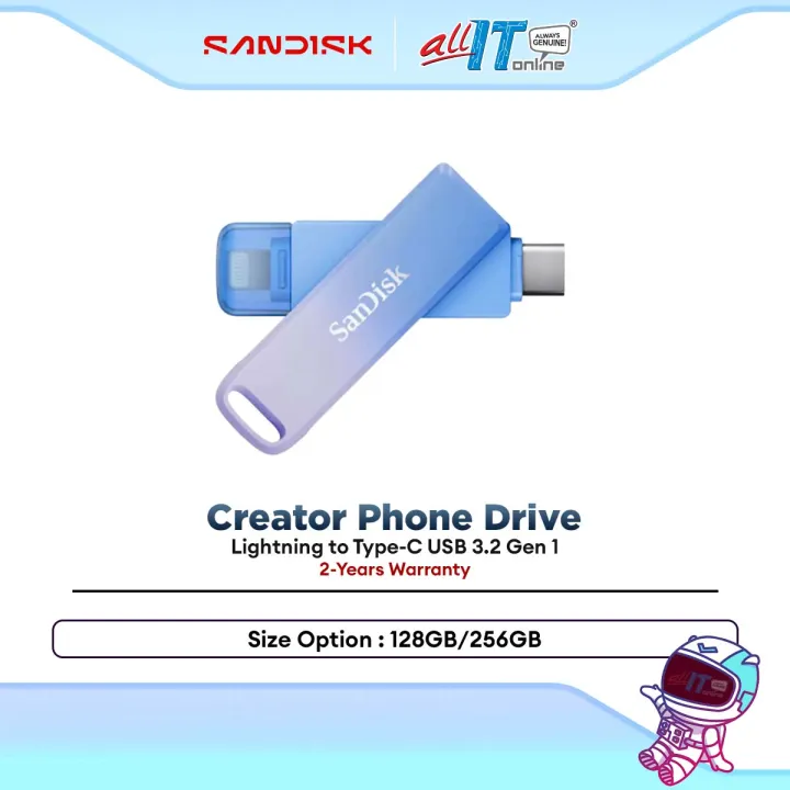 SanDisk Creator IXD0N USB 3.2 Gen 1 IOS Phone Drive (128GB/256GB)