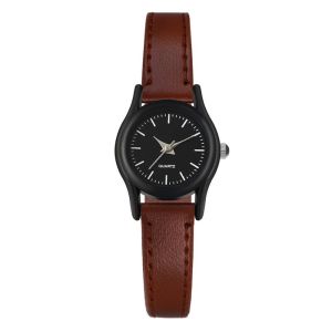 PLNBFG Leather Strap Quartz Watch Round Dial Minimalist Classic Wristwatches Casual Simple Couples Watch Gifts