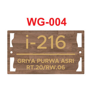 Hiasan Dinding Nomor Rumah Akrilik Huruf Timbul Backgroun Stiker Wooden Texture