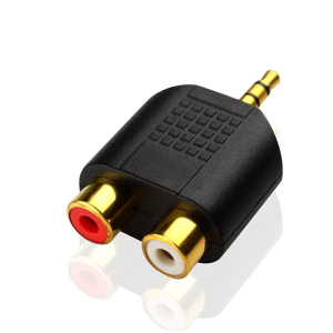 Gold Plated 3.5mm Stereo to 2-RCA Male to Female Red+White Adapter Splitter Adapter Dual RCA Jack Adapter for TV
