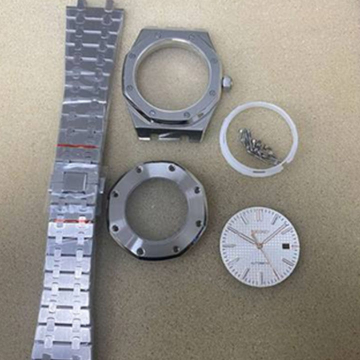 Dây Đeo 41MM Vỏ Đồng Hồ Bằng Thép Không Gỉ Bộ Tay Đồng Hồ Mặt Số Vỏ ...