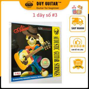 Dây đàn guitar lẻ số 3 dành cho đàn guitar acoustic hiệu Alice A206 SL size 11 Duy Guitar Store Sale rẻ dưới 49k