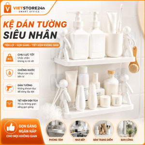 Kệ nhựa dán tường nhà bếp nhà tắm thiết kế hình người ngộ nghĩnh chất liệu nhựa chắc chắn chịu lực