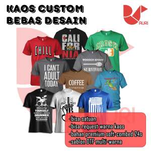 KAOS CUSTOM BEBAS DESIGN BISA PAKE FOTO PACAR/TEMAN/ TULISAN SESUKAMU BAHAN ADEM POLL TIDAK NERAWANG 100%COTTON COMBED 24S