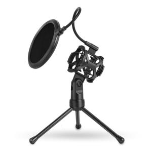 Desk Microphone Stand Tripod High Stability with Shockproof and Windproof Features for Various Recording