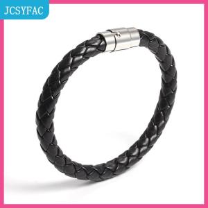 JCSYFAC  Phụ Nữ Người Đàn Ông Da Đen Quyến Rũ Dây Đeo Cổ Tay Thép Không Gỉ Từ Clasp Vòng Đeo Tay