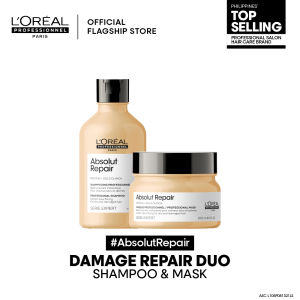 LOreal Professionnel Serie Expert Absolut Repair Gold Shampoo and Hair Mask Duo for Damaged Hair