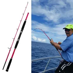 50LB 1.6M Boat Fishing Rod Solid Tip Spinning / Baitcasting Jigging Rod  Slow Jigging Rod Ocean Fishing Rod
