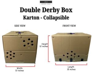 Double Derby Box COLLAPSIBLE / Carrier Cage / Travel Box READ DESCRIPTION