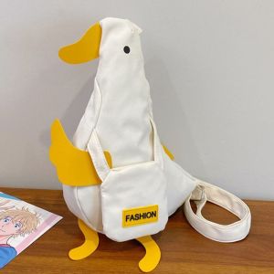 VGFD Canvas Funny Duck Crossbody Bag Minority Design Novetly Cartoon Chest Bag Creative Korean Style Duck Shoulder Bag Student