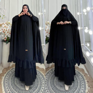 Set Dress/Set Gamis Syari Jubah Kode AMONA Bahan Kringkel Airflow Premium By Ory AjeZas Collection