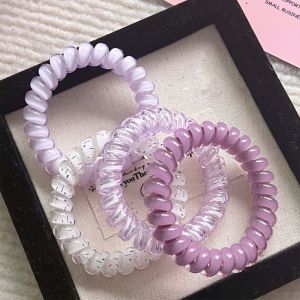 GONG4 Kéo căng buộc tóc Vòng buộc tóc dây xoắn ốc Phụ kiện đội đầu Dây buộc tóc Buộc Tóc co giãn ngọt ngào Thời trang Đầy màu sắc Dây điện thoại nhiều màu Phụ kiện tóc