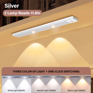20/30/40/60CM 3 Colors Motion Sensing LED Kitchen Cabinet Light USB Rechargeable Dimmable Cat Eye Light Bar Room Wireless Night Light Bedroom Wine Cabinet Wall Light Indoor Display Light