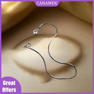 CANAMEK✨ Fashionable And Minimalist Bubble Snake Bone Chain Circular Zircon Pendant Bracelet For Womens Party Jewelry Gift