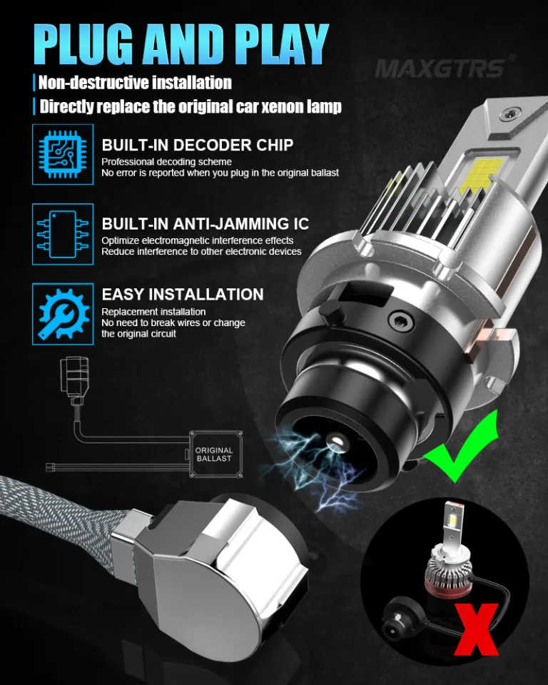 D1S D1R LED Headlight Bulbs 240W 6000K Super White HID Xenon Conversion Kit  2PCS