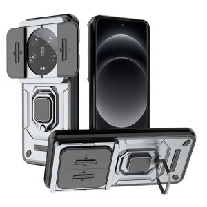 Xiaomi 14Ultra 5G Shockproof Case For Xiaomi Mi 14 Ultra 14Ultra 14U 5G 2024 Phone Casing Hard Back Cover Car Ring Stand Holder Bracket Bumper Slide Window Camera Protect Soft TPU