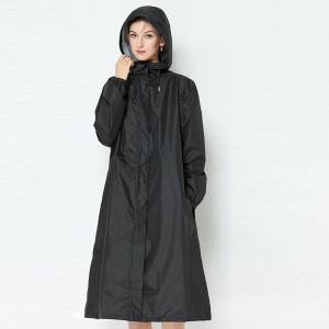 Lordwey không thấm nước cho nữ áo Mưa Dài phụ nữ áo mưa trùm đầu áo khoác trench Áo gió nhẹ đi bộ ngoài trời du lịch áo mưa