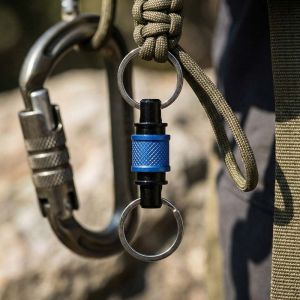 BLACKON 360 Degree Rotation Quick Release Keychain Fast Release Mechanism Aluminum Alloy Detachable Keychain Clip Portable Keychain Retractable Key Chain Car Accessories