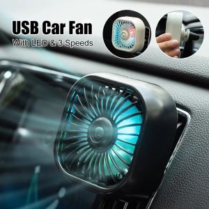 Car Air Outlet Fan 3 Speed Fan USB Cooling Fan with LED Multicolor Light Car Rear Seat Heat Dissipation Car Accessories