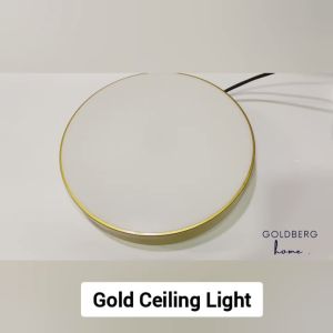 Goldberg Home Edinburgh Premium Gold LED Ceiling Light - 30cm, 24W, Ultra-Thin Nordic Design for Living Room and Bedroom, High-Quality Materials, Gold Black White Green Color Options