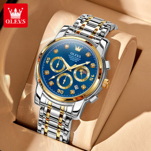 OLEVS Watch For Men 2023 New Original Import Waterproof Movement Luminous Calendar Diamond Multifunctional Chronograph
