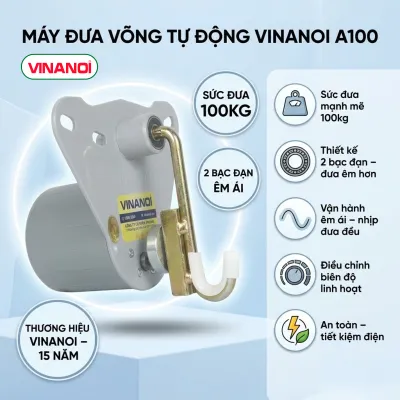 Máy Đưa Võng Tự Động VINANOI Chính Hãng – Thương Hiệu 15 Năm – Sức Đưa 80–100kg Cho Mẹ Và Bé – Motor Võng Êm Ái