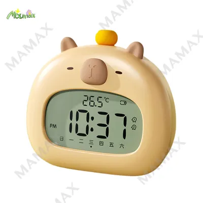 【SG Ready Stock】Cute Capybara Smart Clock With Night Light➕Preset 3 Sets Alarm★Snooze Mode✅Physical Buttons✅Christmas/Birthday Gift/Presents✅Fast Delivery✅Premium Quality✅