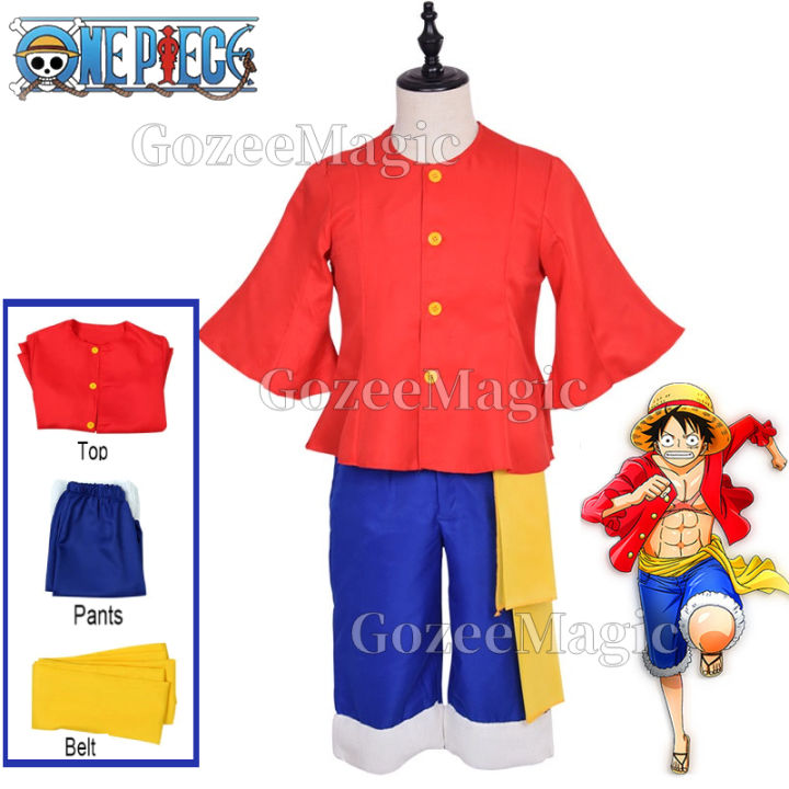 One Piece Nika Luffy Cosplay Costume Suit Straw Hat Boy Adults and