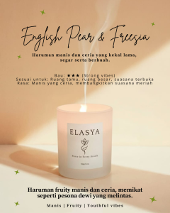 ELASYA [Malaysia Brand] - Lilin Wangi Aromaterapi - Lilin Healing utk Wanita Scented Candle Aromatheraphy 150g Relaxing