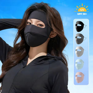 Khẩu Trang Chống Nắng Cao Cấp Che Trán Che Mặt UPF 50+ Vải Lụa Băng Nhẹ Mát Sang Trọng Nam Nữ