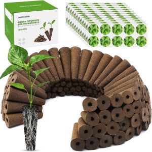 Ahopegarden 52PCS Hydroponics Pods Kit: Compatible with Aerogarden Includes 24 Grow Sponges 24 Pods Labels 4 A&B Plant Food - Hydroponics Supplies for Most Brands