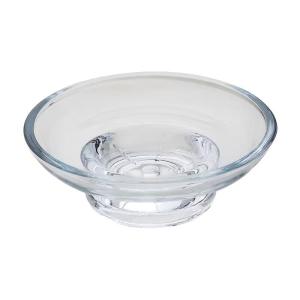1Pc Round Soap Dish Glass Dish Soap Organizer Transparent Soap Dish Holder Bathroom Accessories