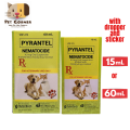 NEMATOCIDE with STICKERS Pyrantel Anthelmintic Dewormer for Dogs & Cats 15mL / 60mL. 