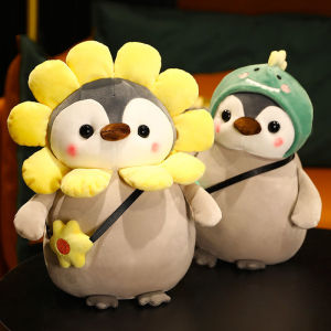 KiddoZone Cute Sunflower Penguin Doll Plush Toy Soft Animal Series Penguin Stuffed Toy Childrens Companion Doll Birthday Gift For Kids (size: 25cm)