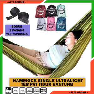 HAMMOCK SINGLE - AYUNAN GANTUNG - Tempat Tidur Gantung Camping Outdoor Ayunan Gantung Ringan Dan Lipat Hammock Ripstop Polyester Ukuran Bervariasi Hammock Untuk Satu Orang - Lazada