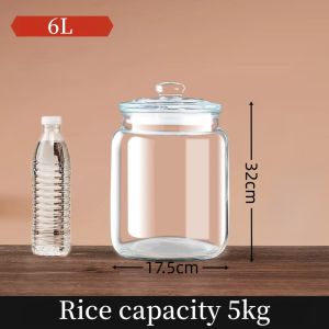 bigasan glass rice dispenser 10 kilos/10kg sale modern big glass jar with lid cover kitchen canisters jars