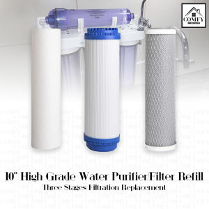 3-in-1 High Grade 10 Inches Water Filtration Refill 1st 2nd 3rd Stage PP Sediment GAC UDF CTO Carbon Filter