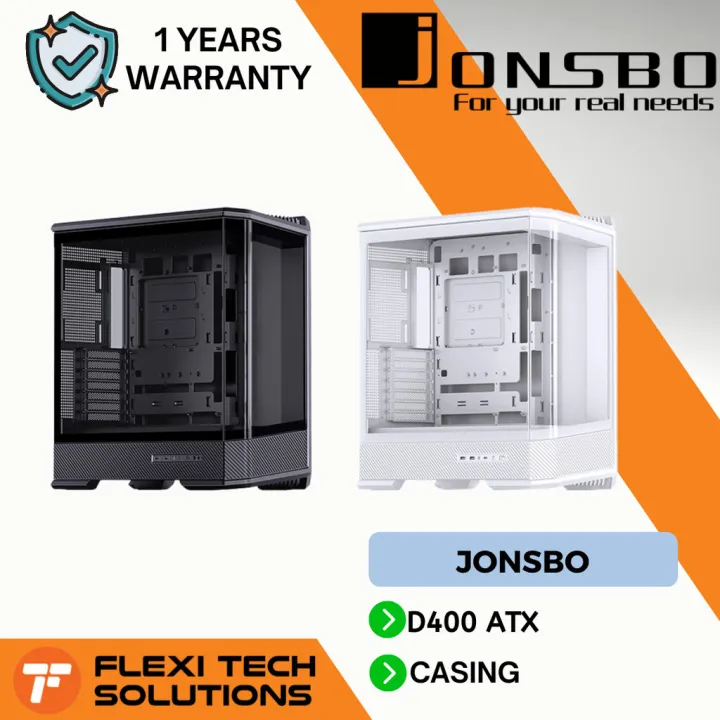 Flexi tech Jonsbo D400 ATX casing - WHITE/ black