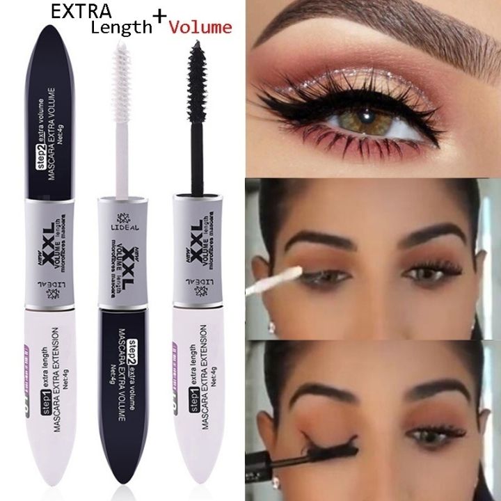 2 IN 1 4D Silk Fiber Charm Mascara / Quick Dry Waterproof Volume