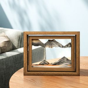 GONOVO STUDIO Rotatable Dynamic 3D Hourglass Birthday Gifts Non-repetitive Home Decor  Ornament Hourglass Quicksand Painting Moving Sand Art