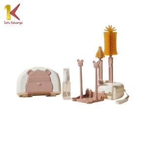 Satu Keluarga Sikat Botol Susu Bayi 7IN1 dengan Rak Pengering Botol C1069 Set Bottle Brush Set